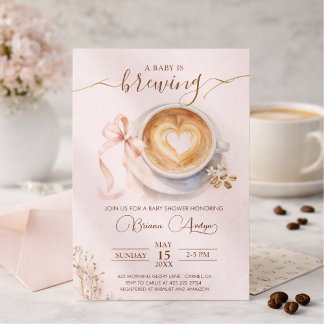 Baby is Brewing Coffee Baby Shower  Invitation