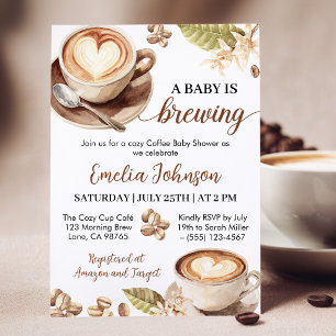 Baby is Brewing Coffee Baby Shower Invitation