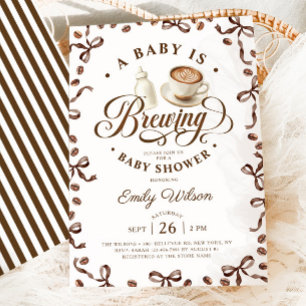 Baby Is Brewing Coffee Baby Shower Invitation