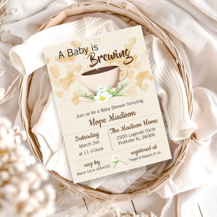Baby is Brewing Coffee  Baby Shower Invitation
