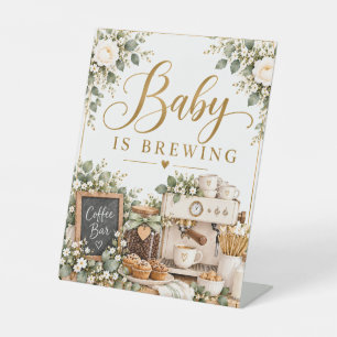Baby Is Brewing Coffee Bar Baby Shower Pedestal Si Sign