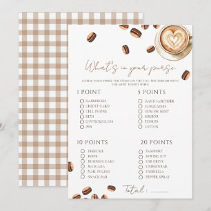 Baby is Brewing Coffee Bean Baby Shower game Card