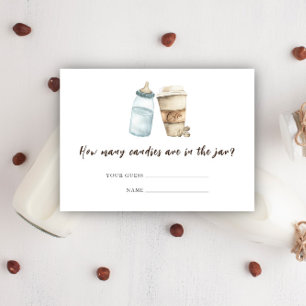 Baby is Brewing coffee bottle How many candies Enclosure Card