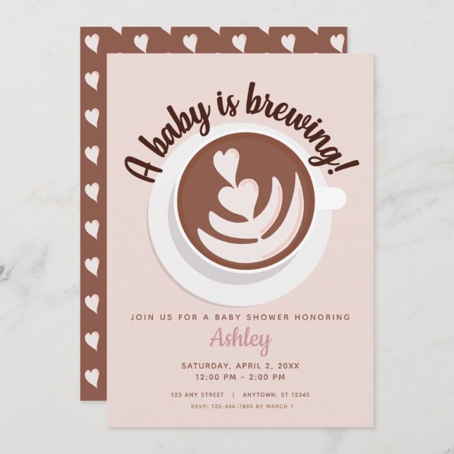 Baby is Brewing Coffee Brunch Baby Shower Sprinkle Invitation (Front/Back)