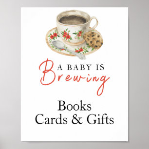 Baby is brewing coffee Cards and gifts baby shower Poster
