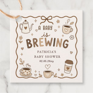 Baby is Brewing Coffee Gender Neutral Baby Shower Favour Tags