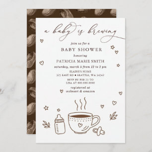 Baby is Brewing Coffee Gender Neutral Baby Shower Invitation