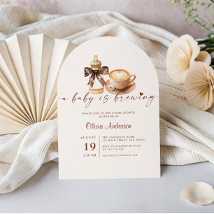 Baby Is Brewing Coffee Gender Neutral Baby Shower Invitation