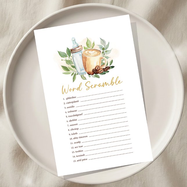 Baby is Brewing Coffee Shower Word Scramble Game (Creator Uploaded)