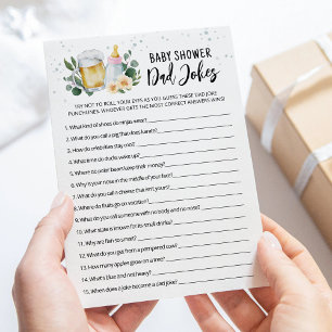 Baby Is Brewing Dad Jokes Baby Shower Pink Card
