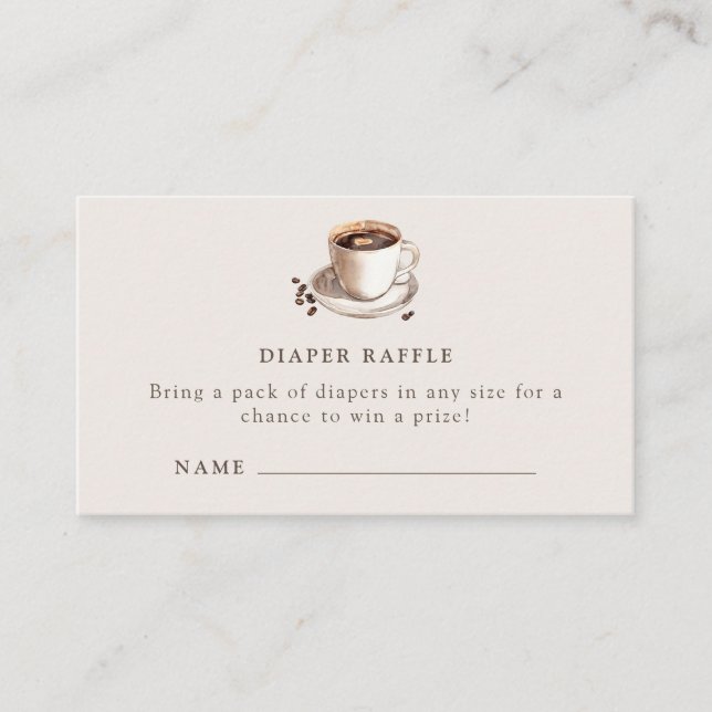 Baby is Brewing Diaper Raffle Enclosure Card (Front)