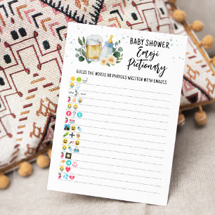 Baby Is Brewing Emoji Pictionary Game Card