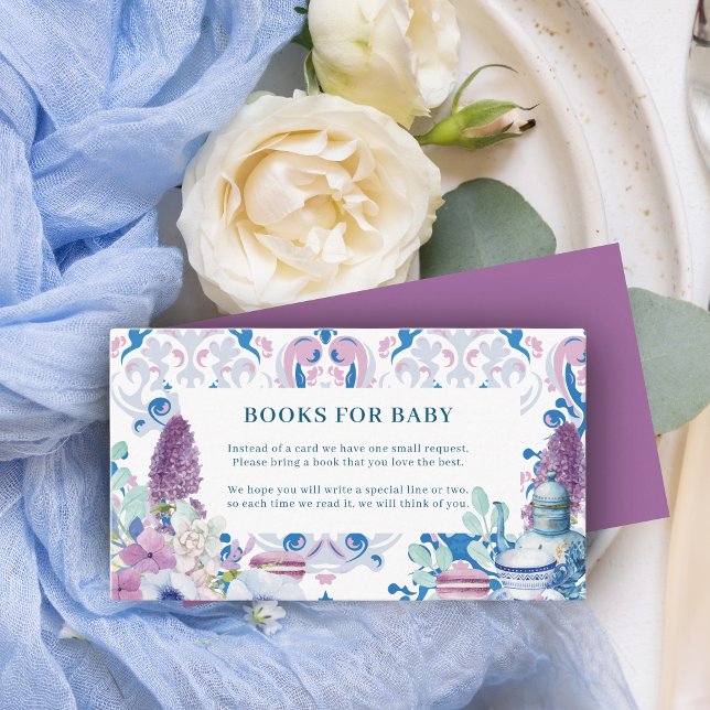 Baby is brewing floral tea party Baby Shower   Enclosure Card (Creator Uploaded)