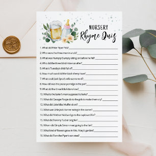 Baby Is Brewing Game Nursery Rhyme Quiz Pink