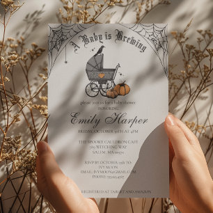 Baby is Brewing Gender Neutral Gothic Baby Shower Invitation
