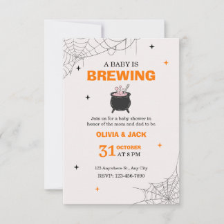 Baby is Brewing Halloween Baby Shower invitation