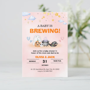 Baby is Brewing Halloween Baby Shower invitation