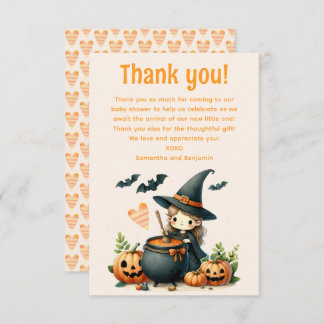 Baby is Brewing Halloween baby shower Thank You Card