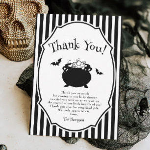 Baby is Brewing Halloween Baby Shower Thank You Card