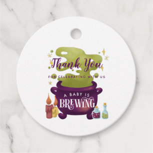 Baby Is Brewing Halloween Cauldron Baby Shower Favour Tags