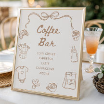 Baby is Brewing Hand Drawn Baby Shower Coffee Bar