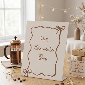 Baby is Brewing Hand Drawn Coffee Baby Shower Pedestal Sign
