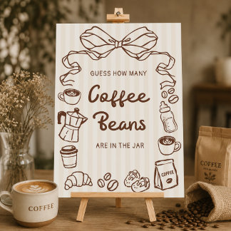 Baby is Brewing Hand Drawn Guess How Many Poster