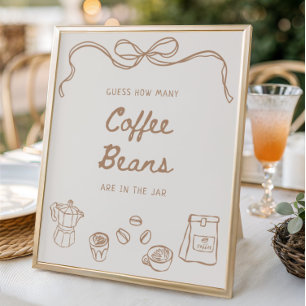 Baby is Brewing Hand Drawn Guess How Many Poster