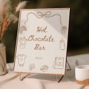 Baby is Brewing Hand Drawn Hot Chocolate Bar Poster