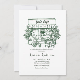  baby is brewing Home cafe themed BABY Shower Invitation