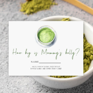 Baby is Brewing Matcha How big is mummy's belly Enclosure Card