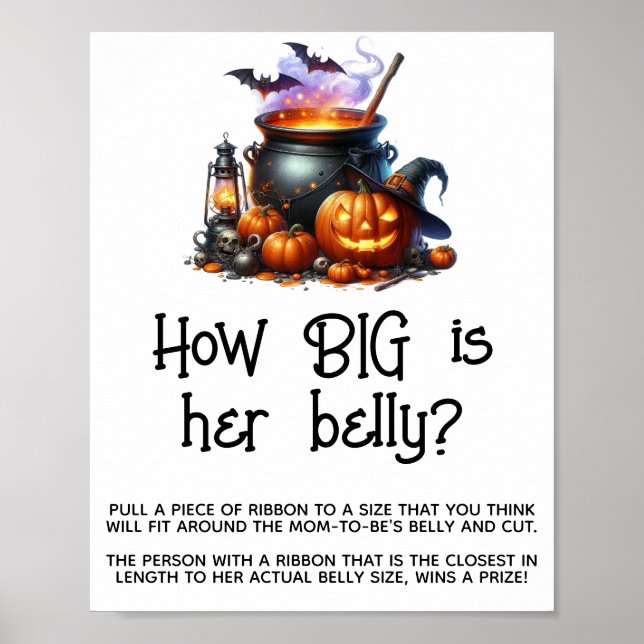 Baby is Brewing Neutral Baby Shower Big Belly Game Poster (Front)