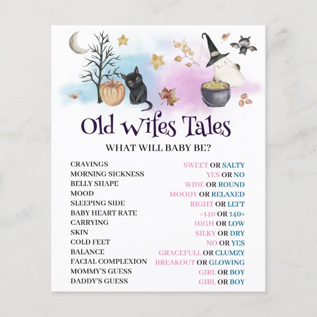 Baby is Brewing Old Wifes Tales Game. (Front)