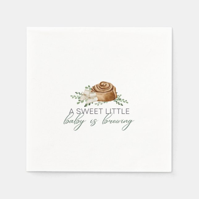 Baby is Brewing - Pastry & Booties Napkin (Front)