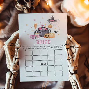 Baby is Brewing Pink Halloween Bingo Game