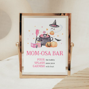 Baby is Brewing Pink Halloween Mum Osa Bar Poster