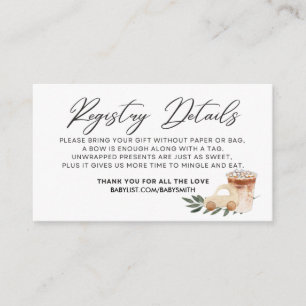 Baby is Brewing - REGISTRY DETAILS - Black Enclosure Card