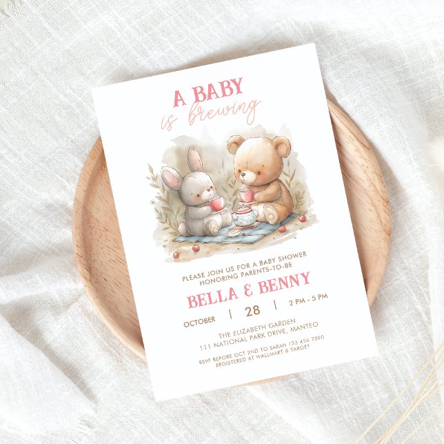 Baby Is Brewing Tea Party Baby Shower Invitation (Creator Uploaded)