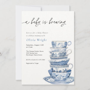 Baby is Brewing Tea Party Baby Shower Invitation