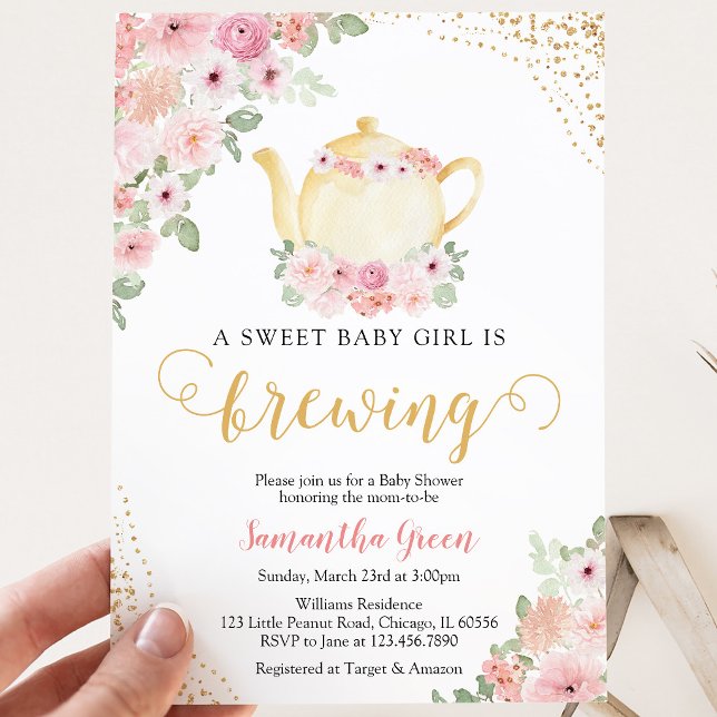 Baby is Brewing Tea Party Shower Invitation (Creator Uploaded)