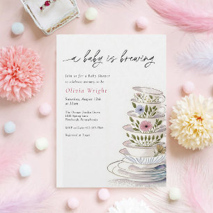 Baby is Brewing Tea Party Shower Invitation