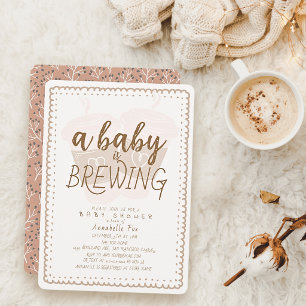 Baby is Brewing To Go Coffee Cups Baby Shower Invitation