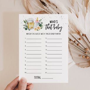 Baby Is Brewing Who's That Baby Photo Pink Card