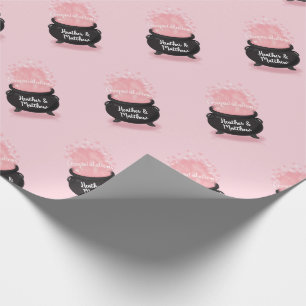Baby is Brewing Witch Shower Gothic Pink Girl Wrapping Paper