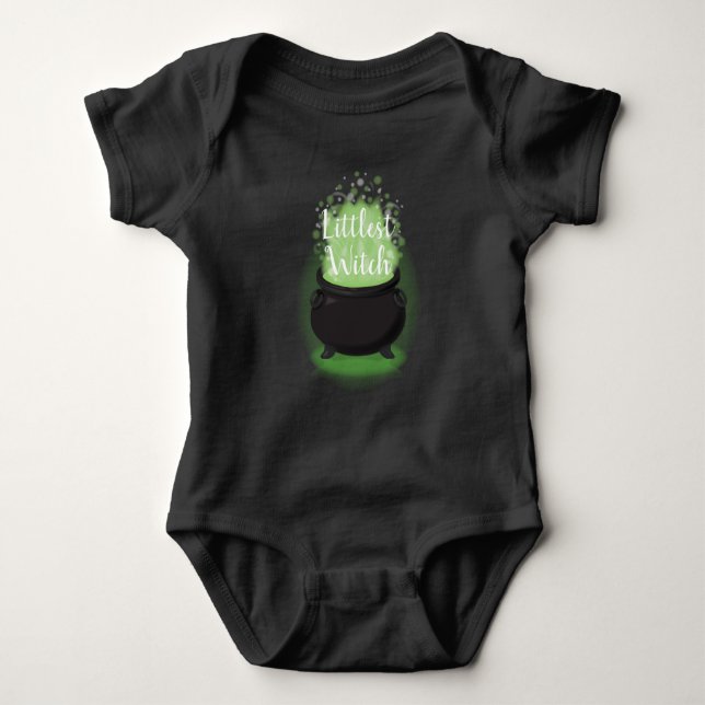 Baby is Brewing Witch Shower Halloween Cauldron Bodysuit (Front)
