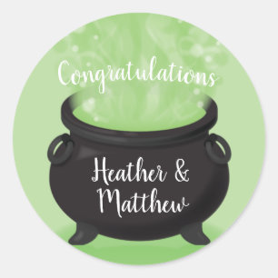 Baby is Brewing Witch Shower Halloween Cauldron Classic Round Sticker