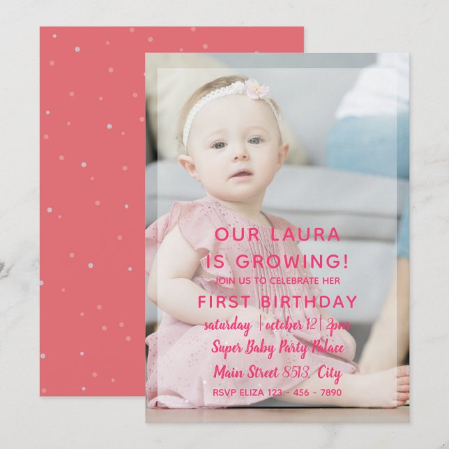 Baby is Growing - Simple Photo Invitation (Front/Back)
