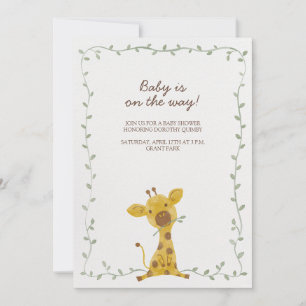 "Baby is on the way!" With giraffe illustrations  Invitation