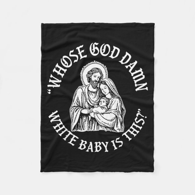 Baby Is This Christian Nativity Parody  Fleece Blanket (Front)
