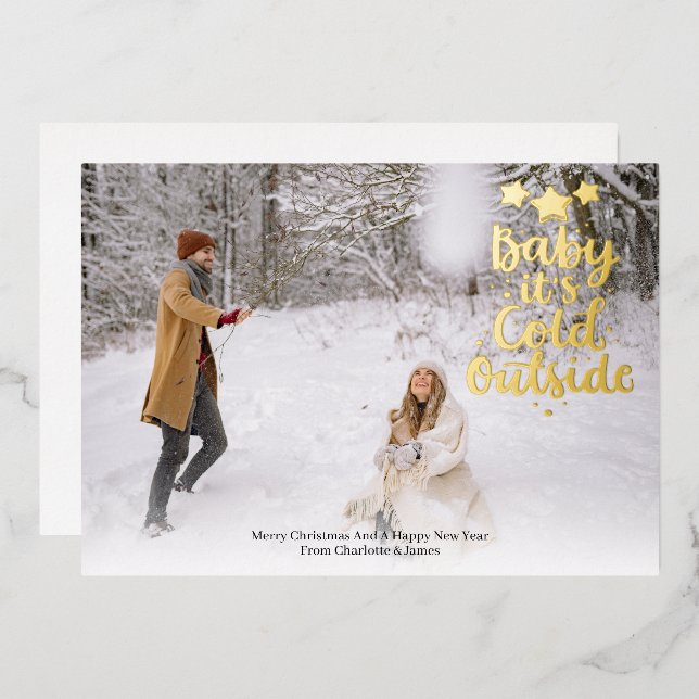 Baby it is cold outside Christmas photo (Front/Back)